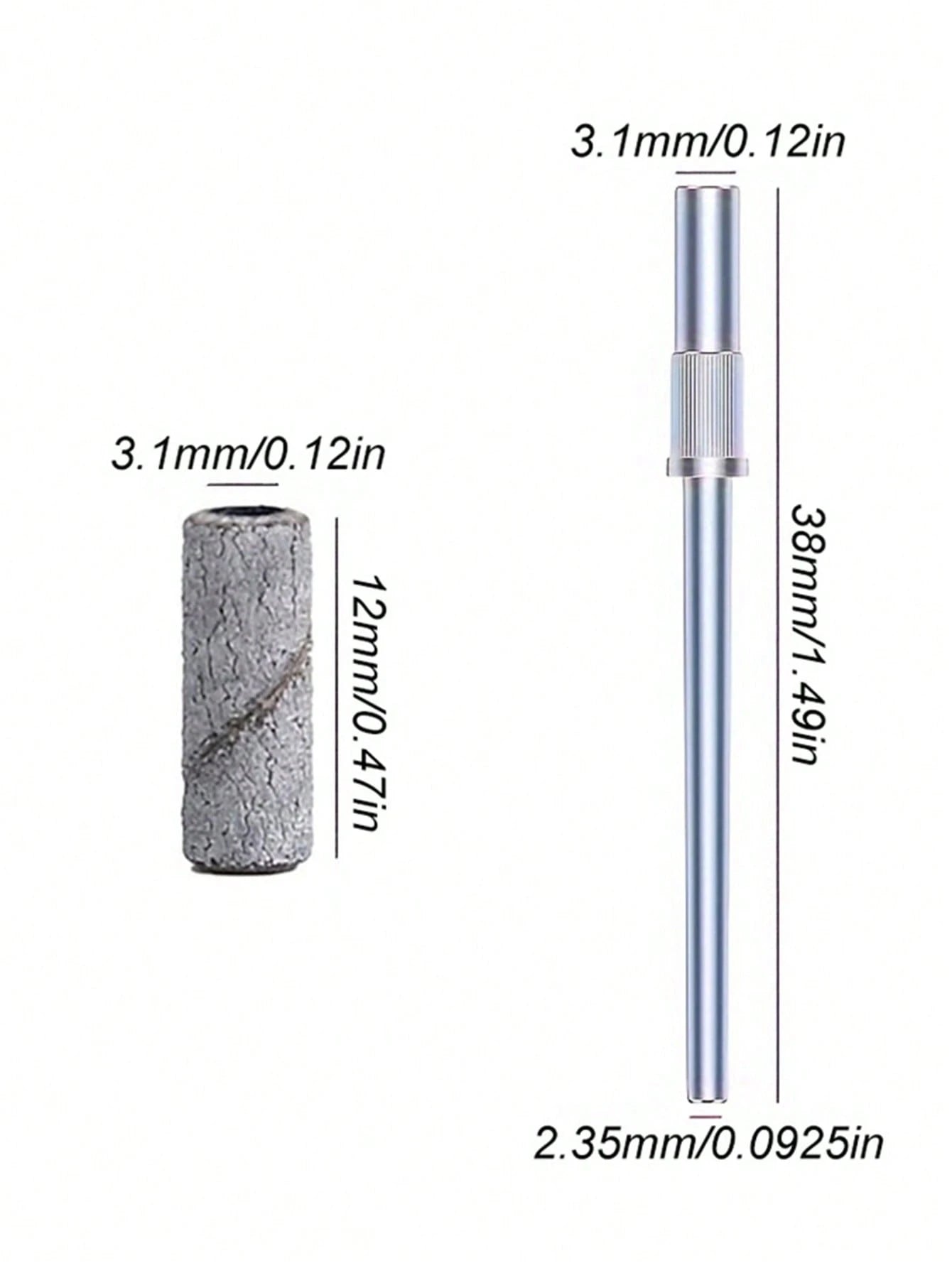 50pcs Mini Nail Files, 3mm Mini Sanding Rings 240#