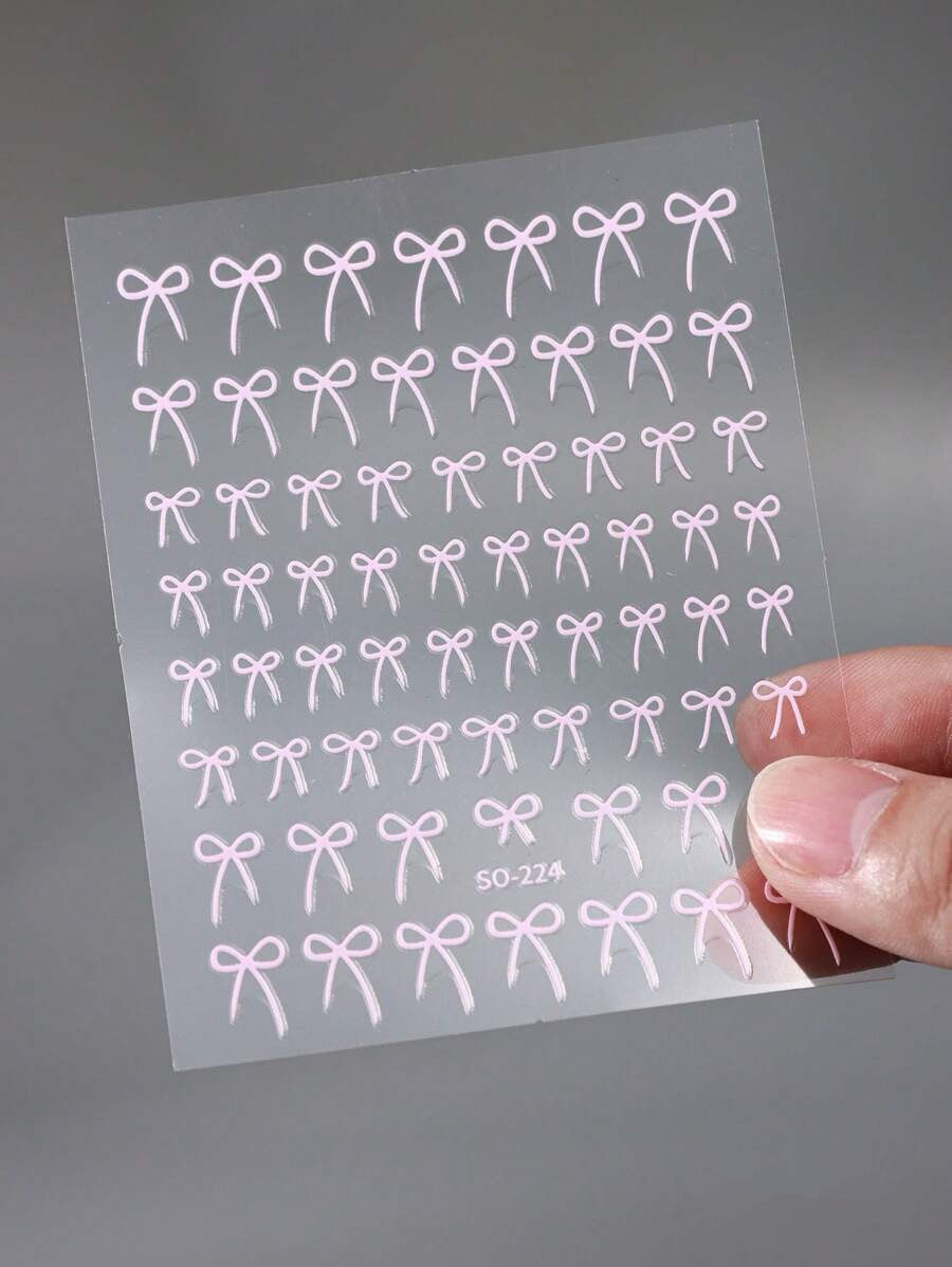 8PCS 3D bow nail art stickers (Black,White,Red,Pink,Laser,Rose gold,laser blue,Gold)