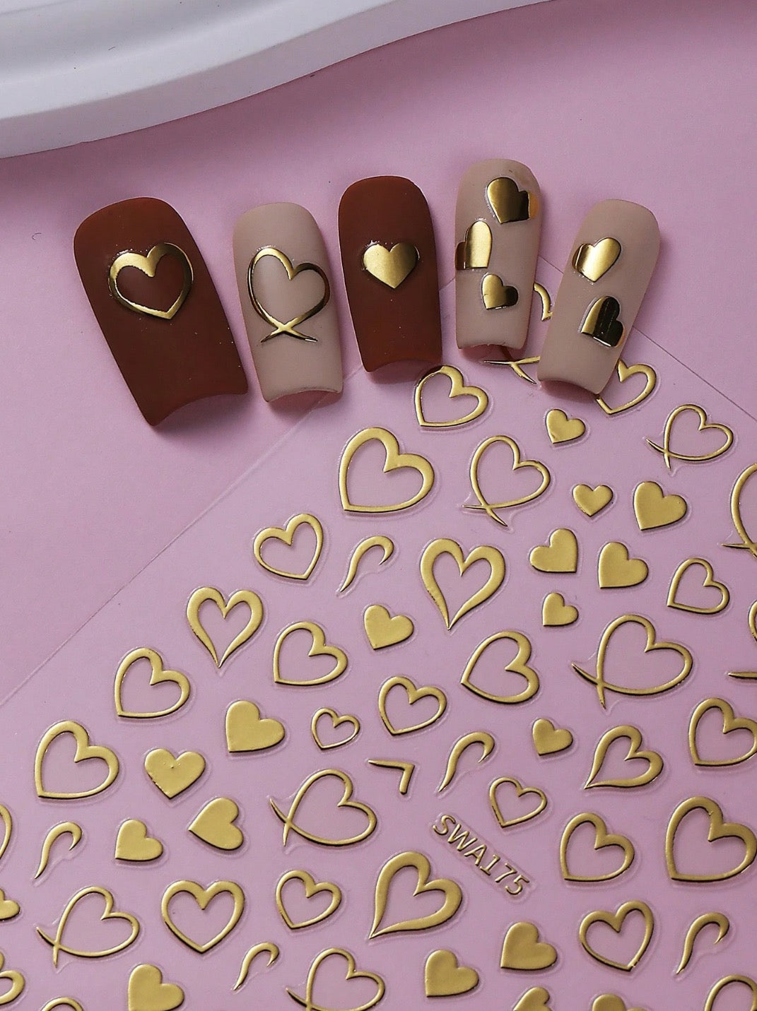 3PCS line heart stickers (Red,Gold,Silver)