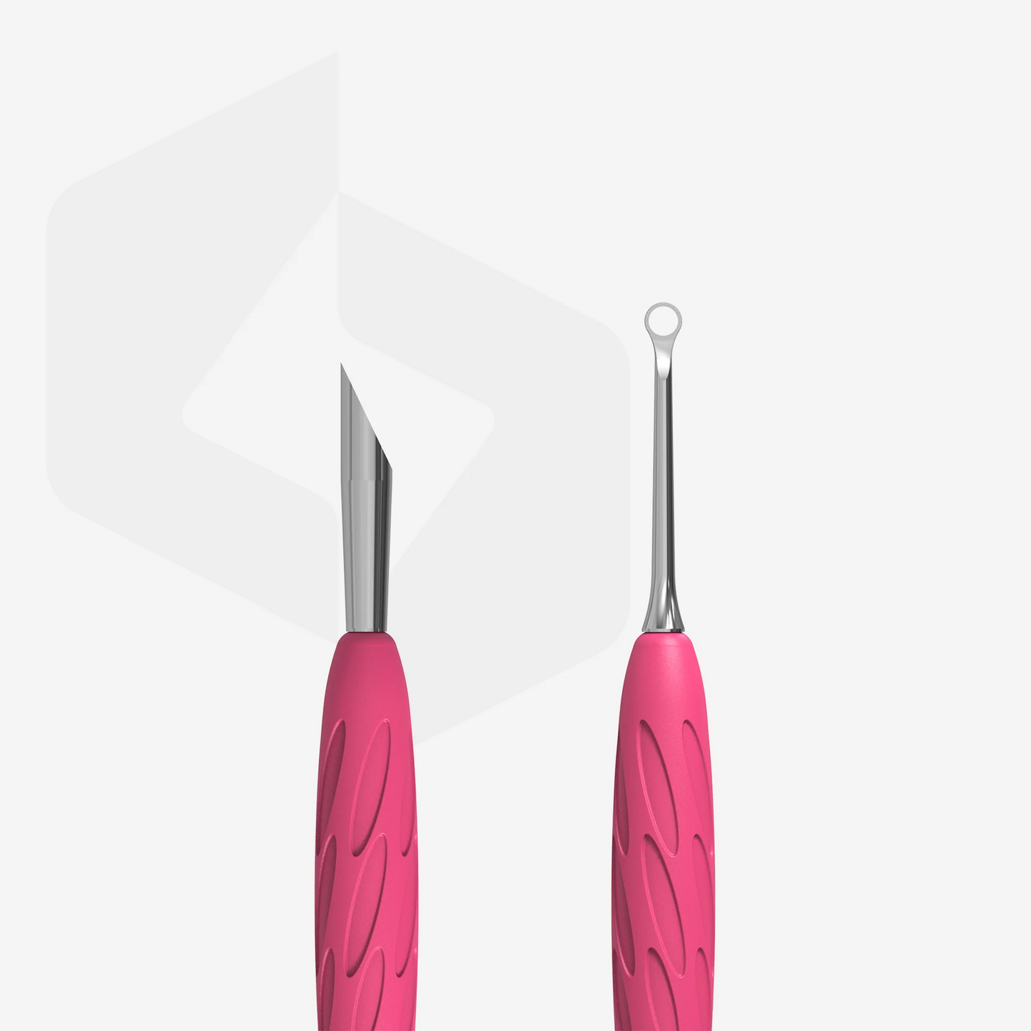 Manicure Pusher Gummy With Silicone Handle UNIQ 11 TYPE 2 (Beveled And Loop Pusher)