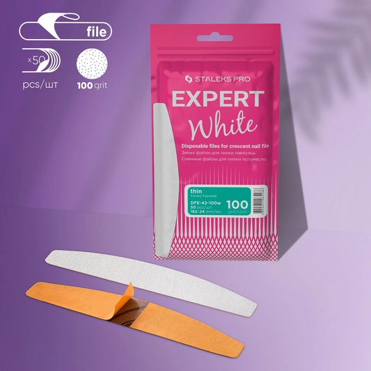 Disposable White Files For Crescent Nail File EXPERT 42 (50 Pcs)