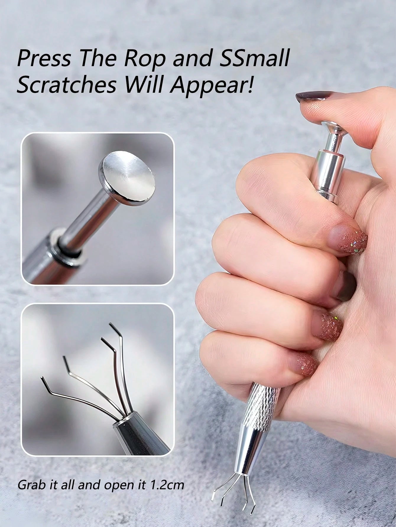 100PCS mini replaceable nail art sponge with metal grabber (white)