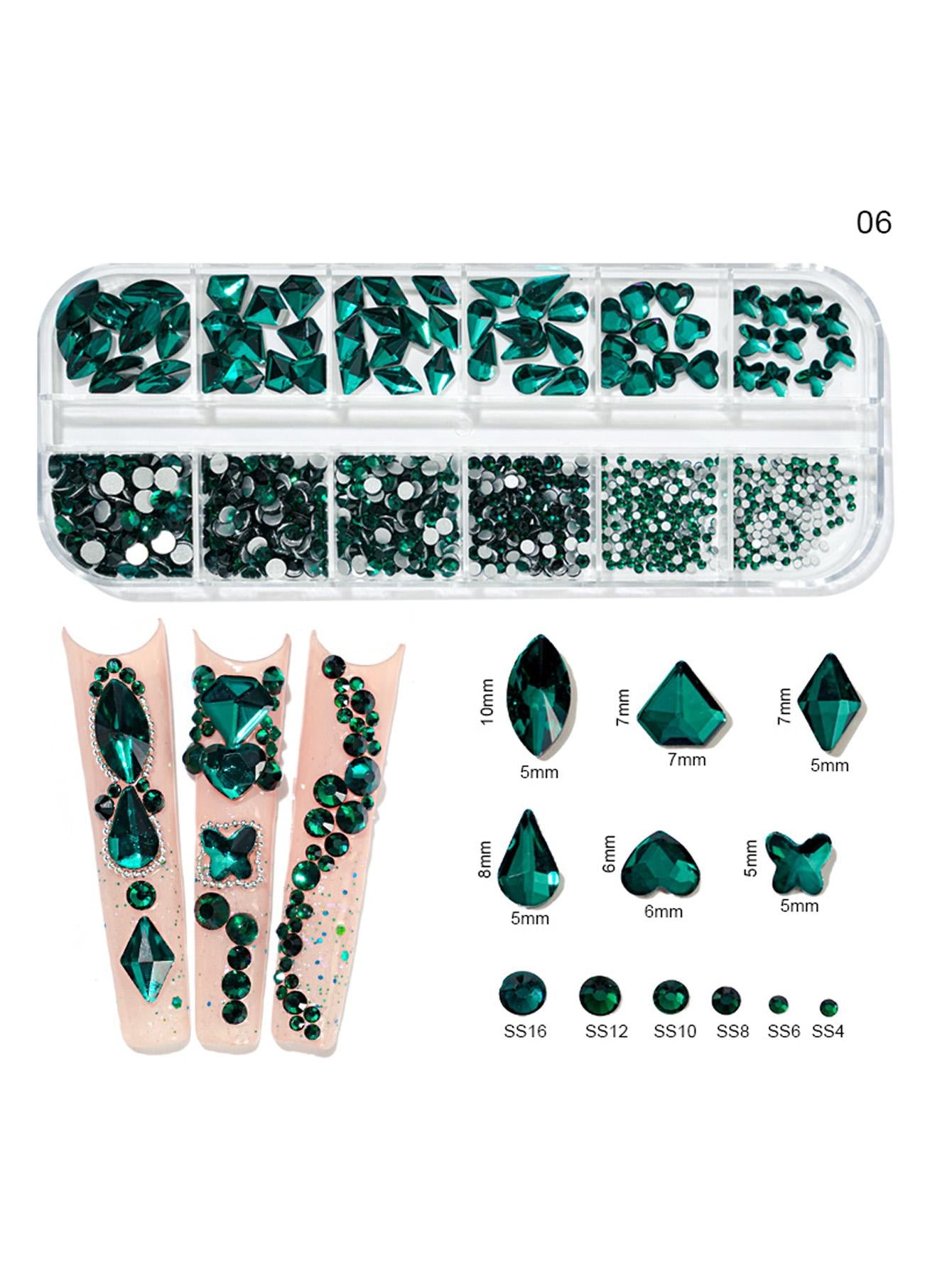 Crystal nail rhinestones 1 box 12 shapes rhinestones