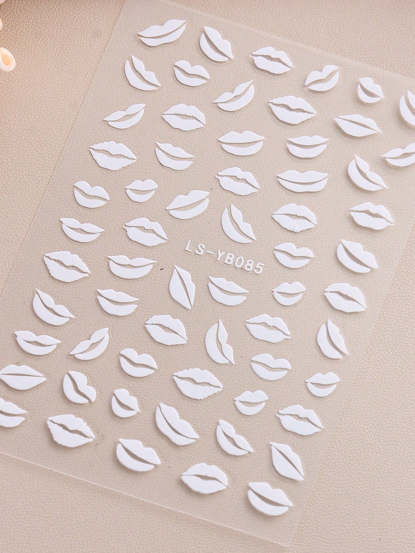 3PCS lip nail art stickers (Red,Black,White)