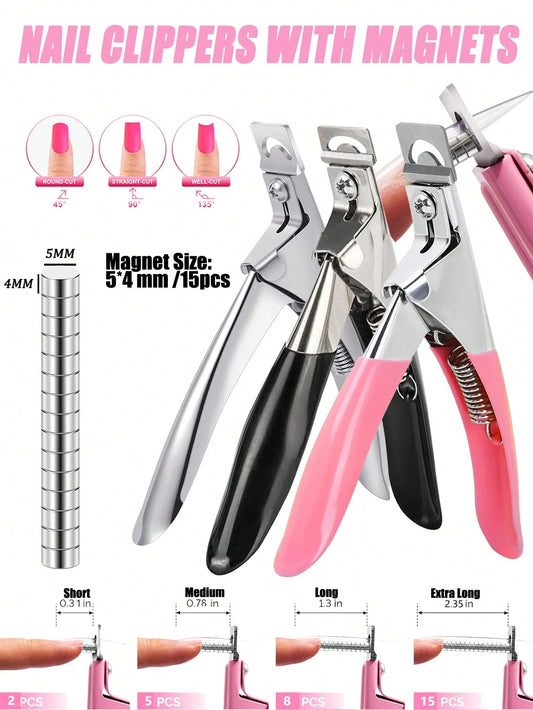 Nail clippers with 15pcs magnet