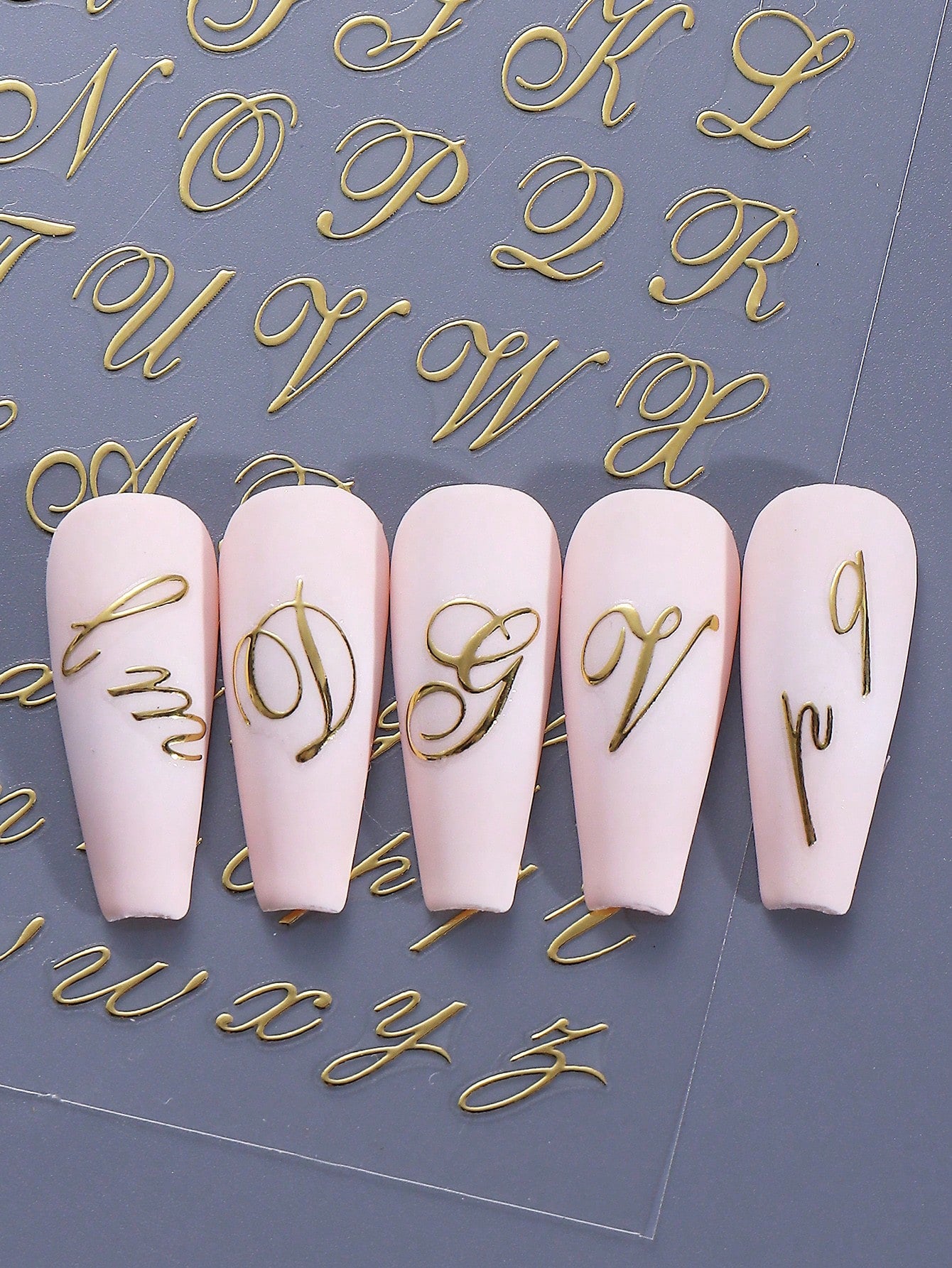 4pcs Letter Nail Art Stickers uppercase & lowercase(Black,Blue,Gold,Red)