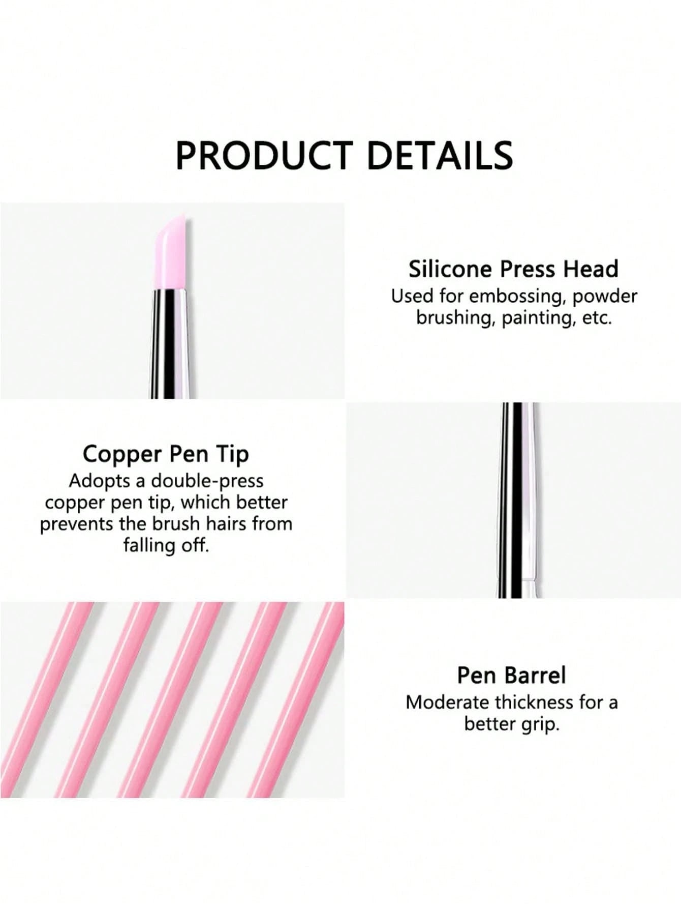 5pcs silicone nail art pen for 3D art