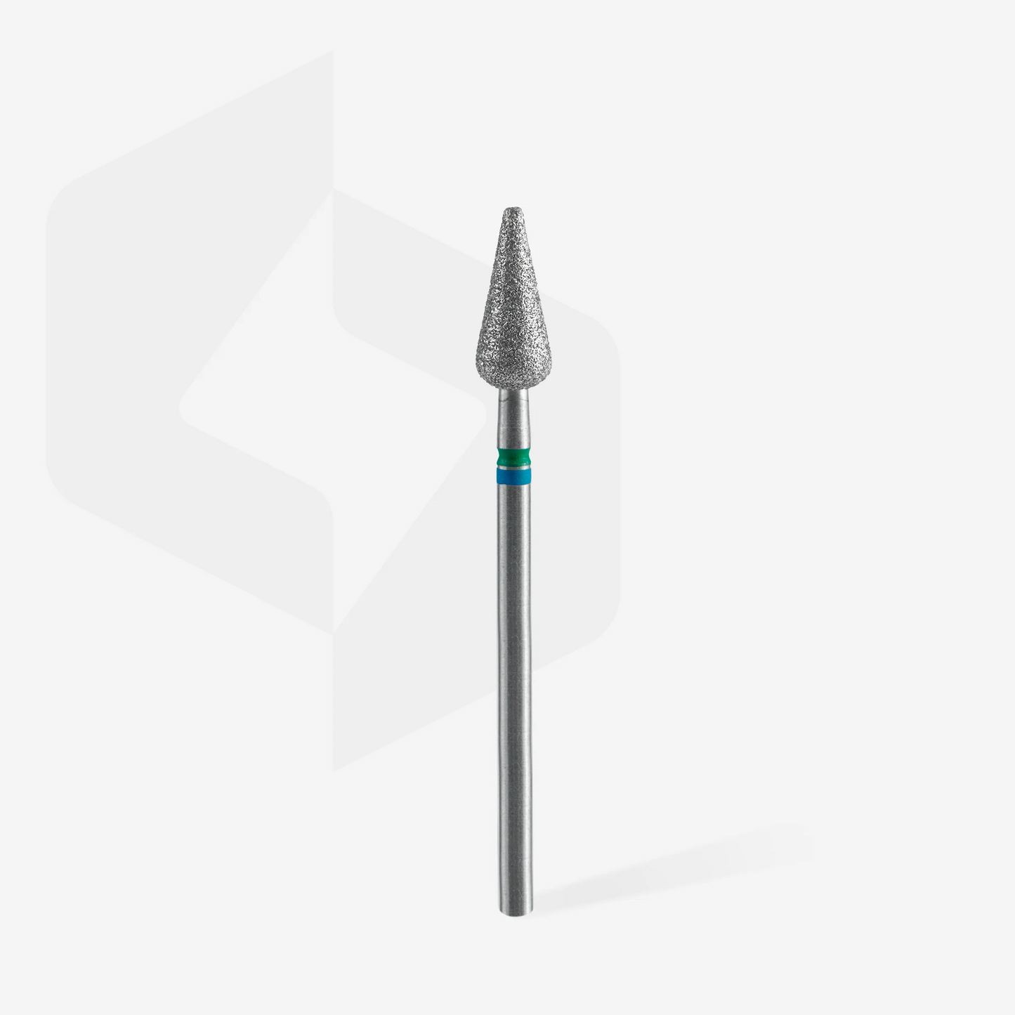 Diamond Nail Drill Bit DUO Pointed Pear Blue-Green EXPERT Head Diameter 5 Mm / Working Part 12 Mm