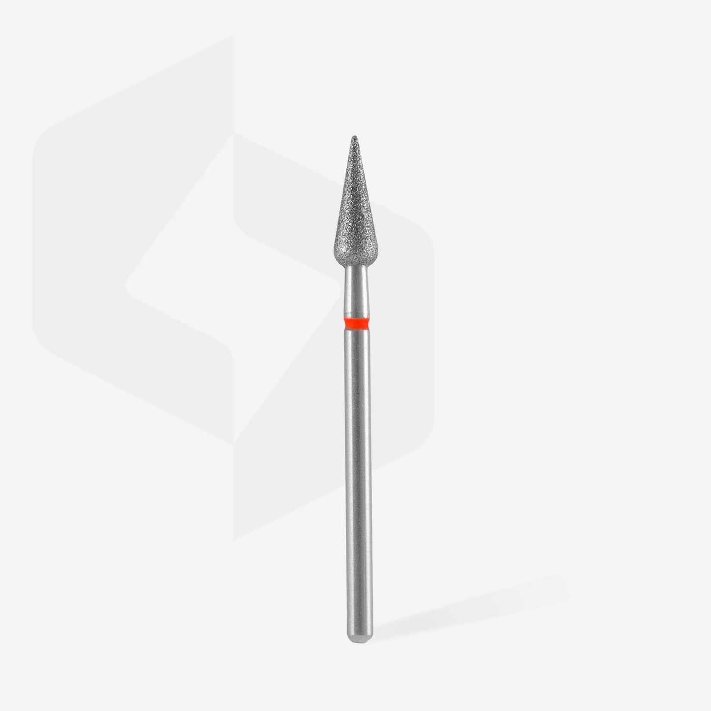 Diamond Nail Drill Bit Pointed Pear Red EXPERT Head Diameter 4 Mm / Working Part 12 Mm